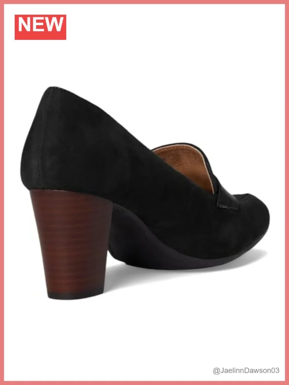 Women's Chunky Kitten Heel Loafers Pumps Slip On Faux Leather Comfort Office